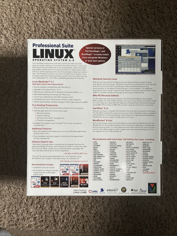 Vintage 1999 Mandrake Linux 6 (6.5) Suite Complete Operating System Set CIB gallery
