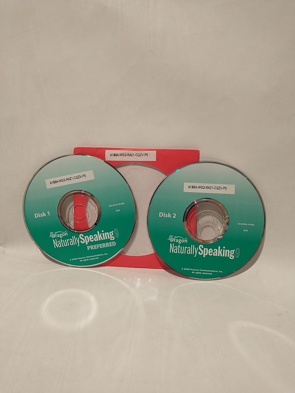 Replacement CDs 1,2 - Nuance Dragon Naturally Speaking 9 Preferred 2006