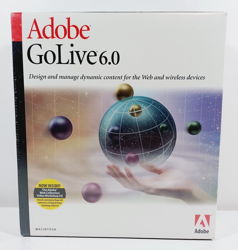 Vintage Adobe GoLive 6.0 Software Package For Apple Macintosh Mac – NOS SEALED