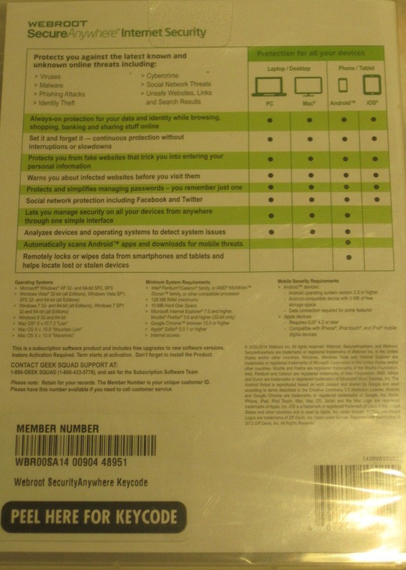 Webroot Secure Anywhere Anti Virus PC MAC Mobile Android IOS NEW SEALED gallery