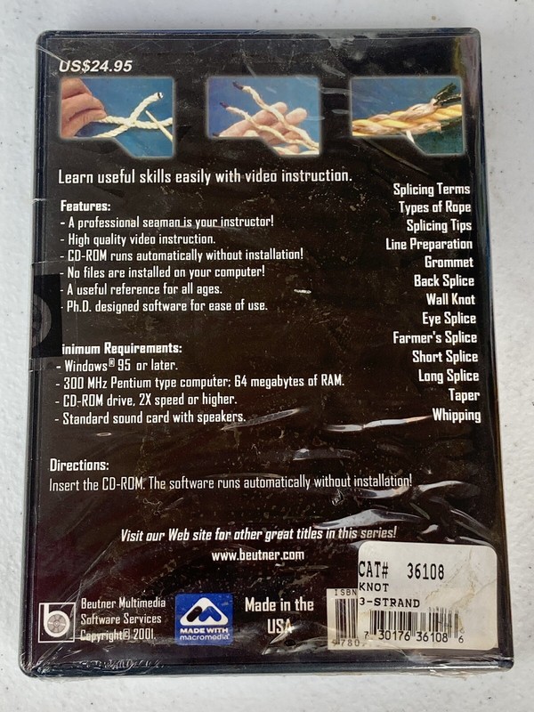 Knot Tying - Splicing Three-Strand line (PC CD-ROM) Instructional Guide *NEW* gallery