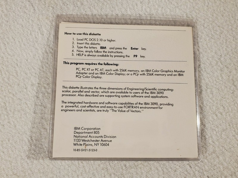 Vtg 1985 Software ~ IBM The Value of Vectors Presentation ~ 5.25" Floppy Disk gallery