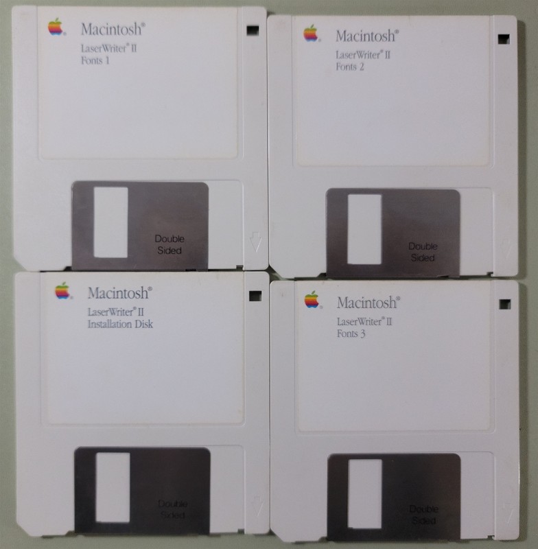 Macintosh LaserWriter II Software Installation Disk + Fonts (x3 Disks)