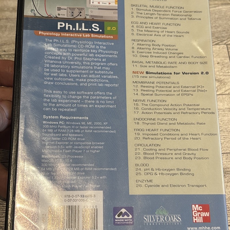 (Ph.I.L.S.) Physiology Interactive Lab Simulations 2.0 CD-ROM Preowned gallery