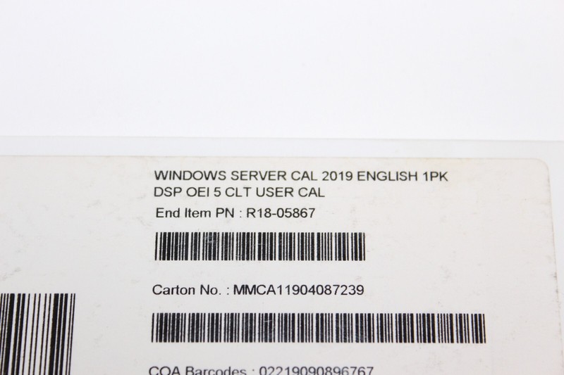 Windows Server CAL 2019, R18-05867 MICROSOFT SERVER 2019 5 USER CAL LICENSE gallery