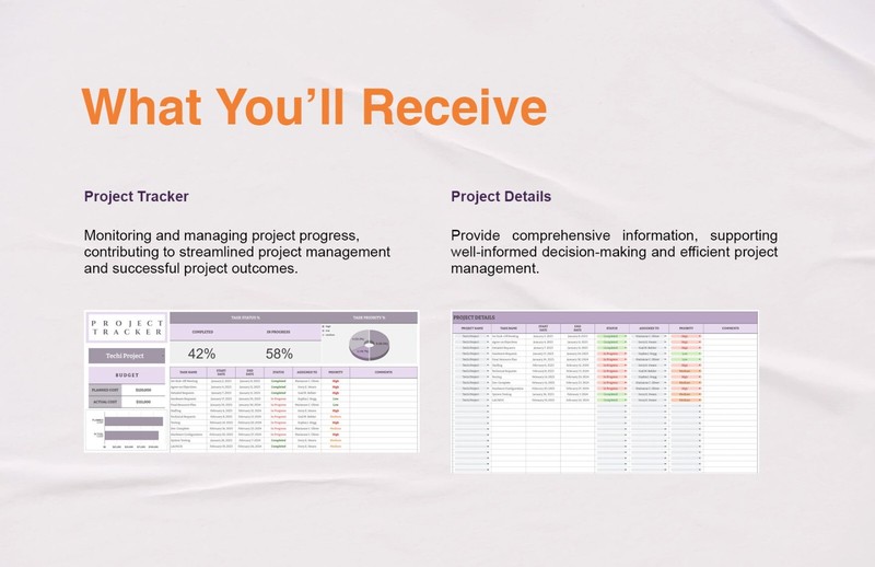 Project Tracker Excel Template | Task Management Spreadsheet | Budget planner gallery