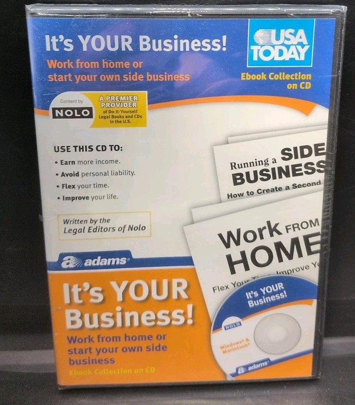 Your Business Work From Home/ Start Your Business Ebook Collection PC CD NEW
