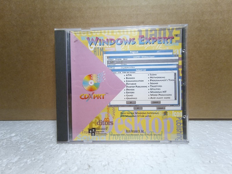 Windows Expert CDXPRT CD-ROM 1994 Drivers and Fonts MS Windows 3.1 Software