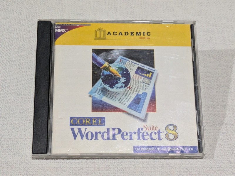 Corel WordPerfect Suite 8 – CD – Academic Edition – for Windows 95 & Windows NT