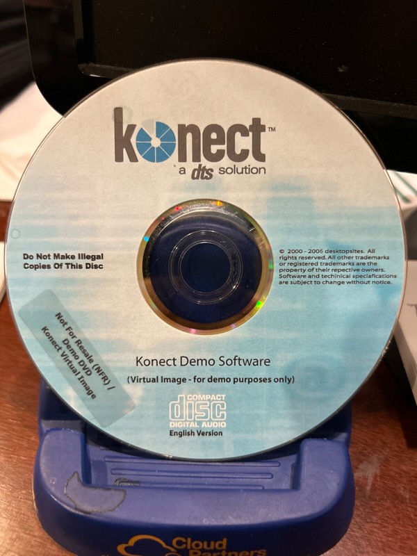 New Konect Software Virtual Machine with Demo server. NFR CD Only