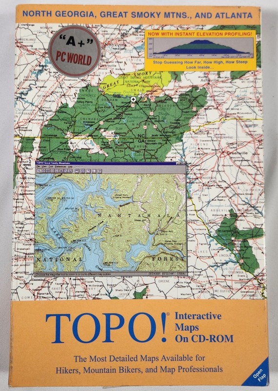 TOPO Interactive Maps On CD-ROM WIN 3.1 95 98 NT- N. Georgia Smoky Mountains ATL