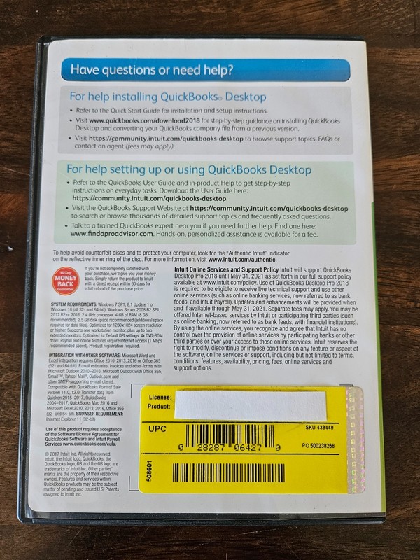 Quickbooks Desktop Pro 2018 Windows 10 & 11 - NO SUBSCRIPTION- AUTHENTIC TESTED! gallery