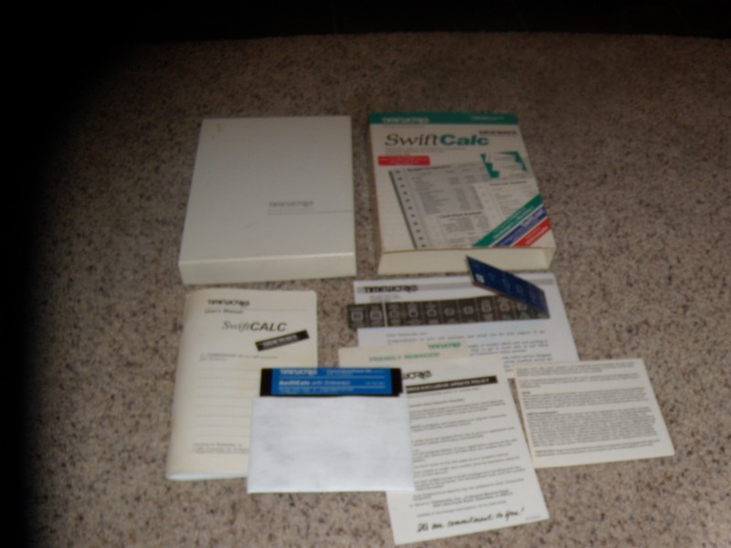 Swift Calc Commodore 64 C64 Program with box and pictured inserts