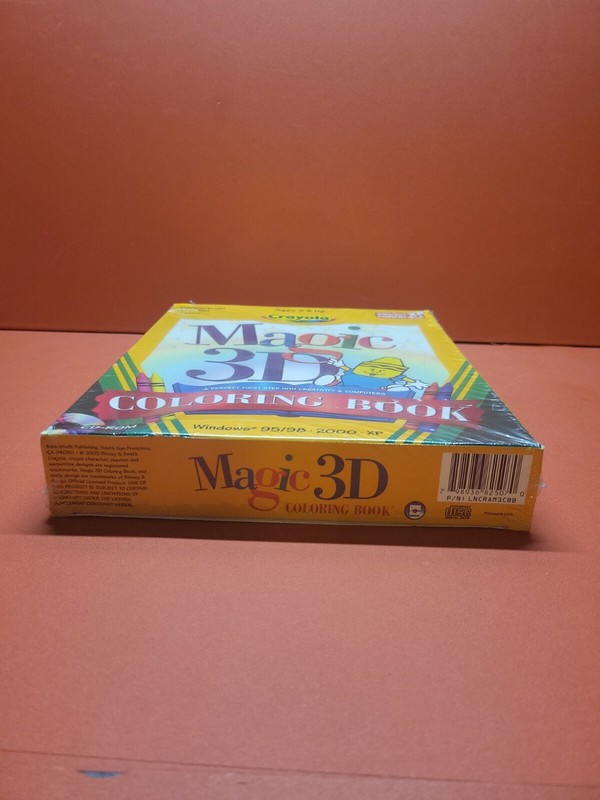 Rare Crayola Magic 3D Coloring Book (PC-CD, 2003) Big Box Edition ~ Sealed gallery