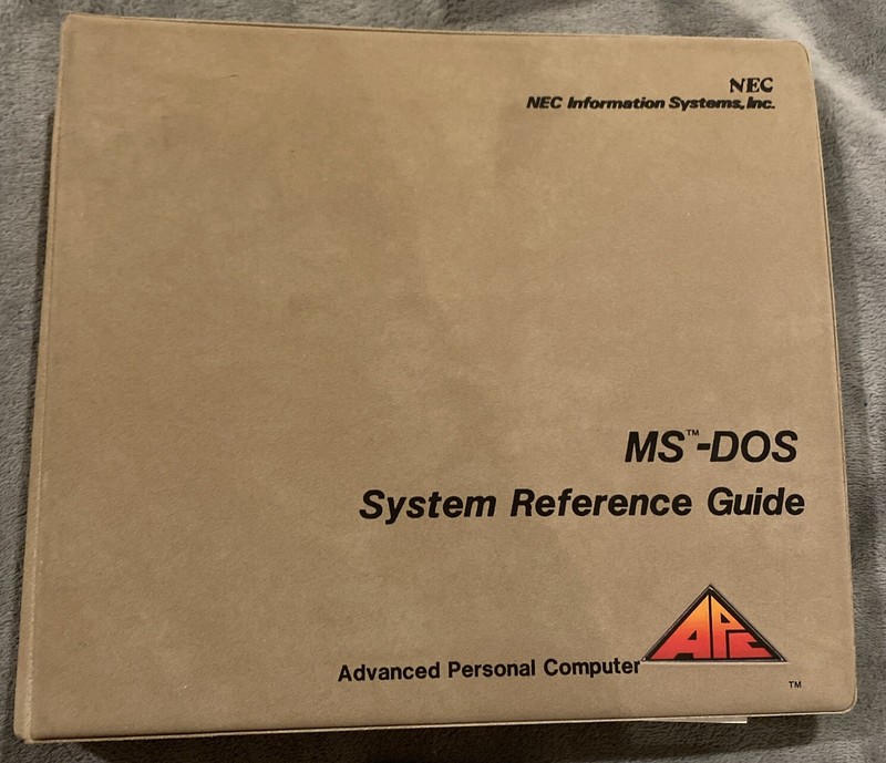 NEC MS-DOS User’s Guide, Reference Guide V 2.11 Software on 8” Floppy Disks APC gallery