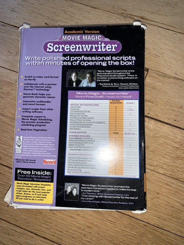 Vintage Movie Magic Screenwriter 2000 Academic Version Sealed in Box gallery