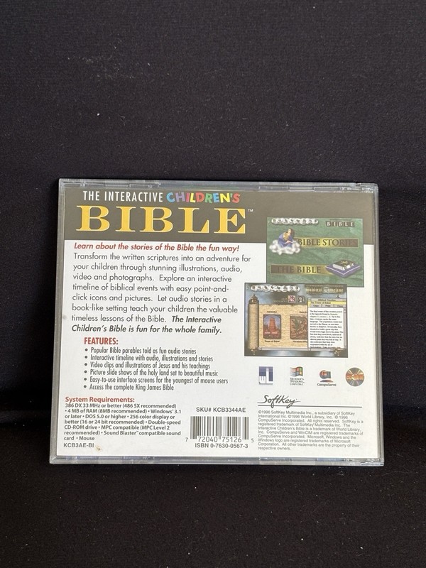 The Interactive Children’s Bible PC CD ROM Windows 95 3.1 SoftKey VTG 1996 HTF gallery