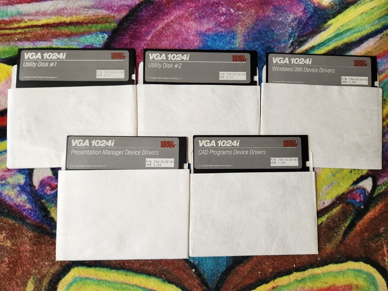 Video Seven – VGA 1024i Device Drivers Ver. 1.03 | 5.25″ Disk Set Of 5