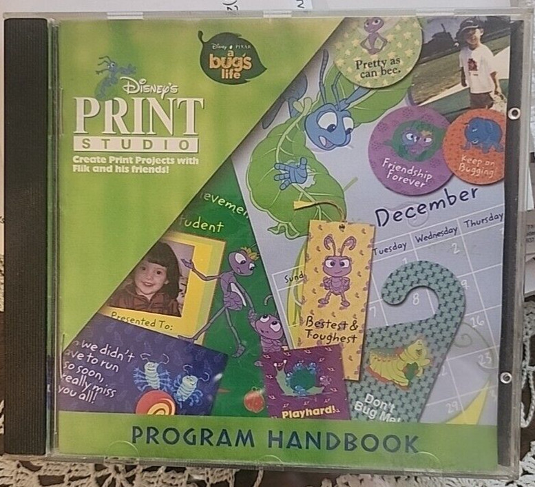 Vintage Disney/Pixar Print Studio: A Bug’s Life CD-ROM GC