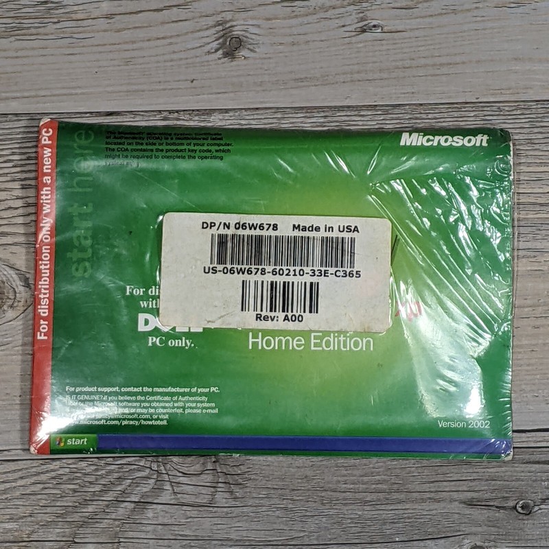 Windows XP Home w/SP1 CD and Start Here guide for Dell PCs