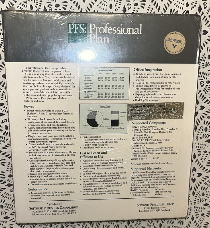 PFS Professional Plan Software - Spreadsheet Analysis Software - New Old Stock gallery