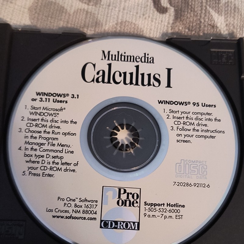 Pro One Multimedia Calculus I Mathematics CD-ROM for Windows 3.1/95 English gallery