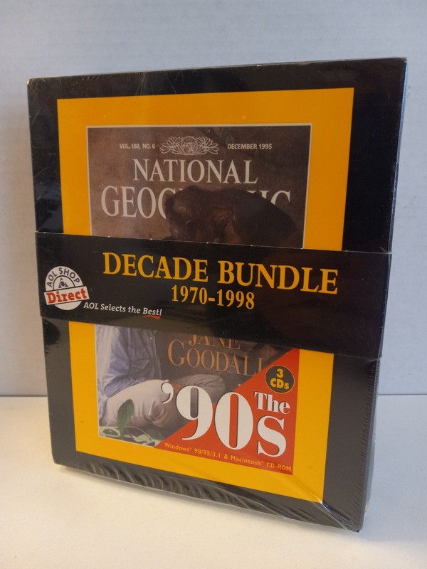 National Geographic DECADE BUNDLE (1970 – 1998) AOL Direct PC Windows 98 CD-ROM