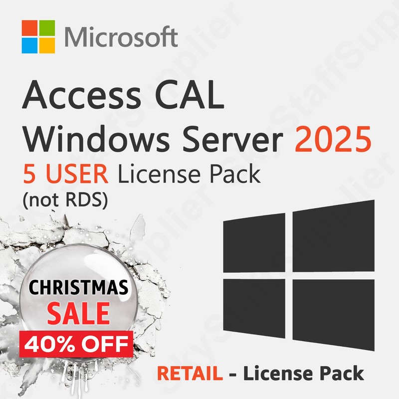 Microsoft Windows Server 2025 - 5 USERS ACCESS CALs [not RDS] RETAIL PACK NEW gallery
