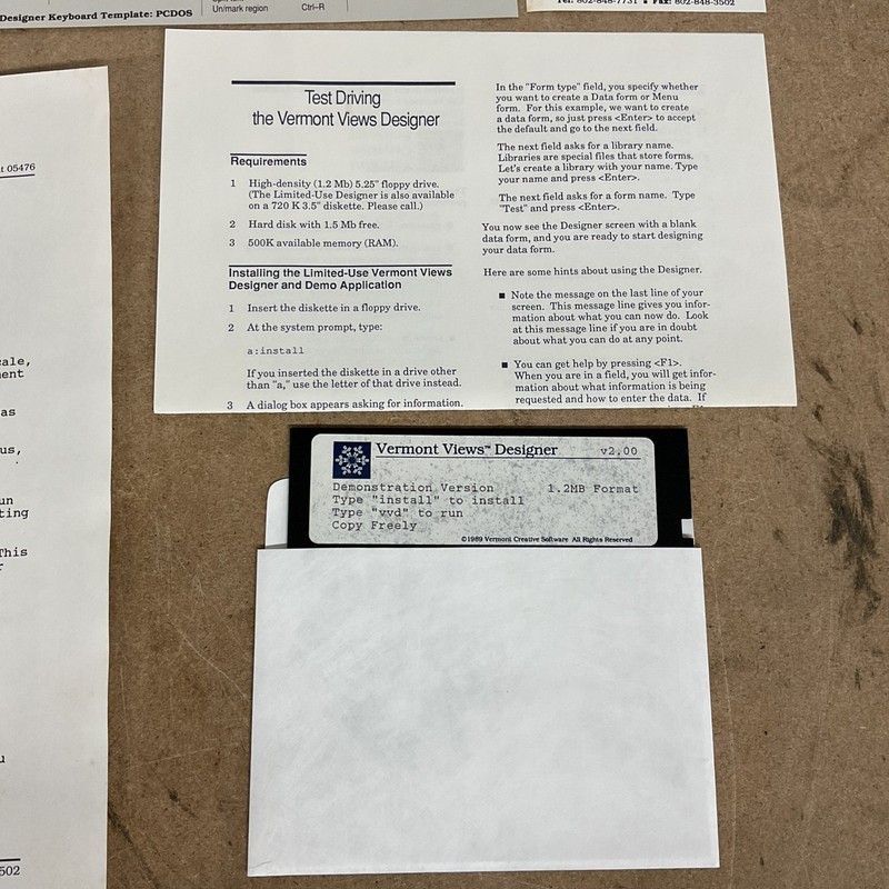 Vermont Views Designer & Library Demonstration Version 2.0 1.2 MB Floppy Vintage gallery