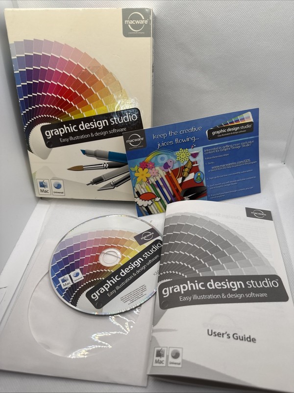 Graphics Design Studio V 3.0 Apple MACINTOSH Macware l Summitsoft Software & Box
