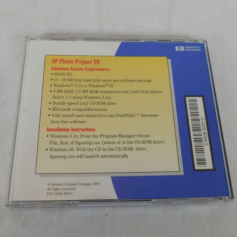 Photo Project CD ROM Hewlett Packard 1997 Have Fun w Photos PrintPak Iron-Ons gallery