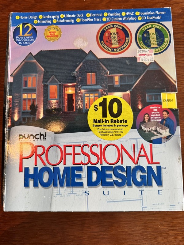 💥2002 Punch Professional Home Design Suite PC DVD-ROM
