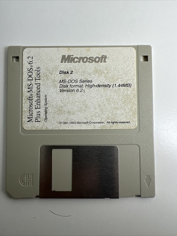 Microsoft MS-DOS•6.2Plus Enhanced ToolsOperating System, 3.5 Disks 1,2, and 3. gallery