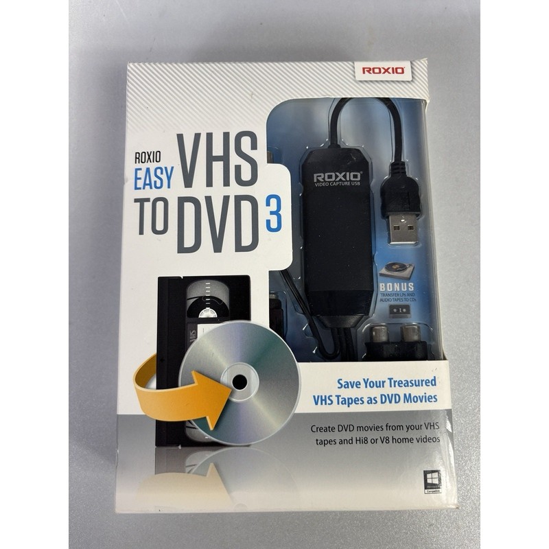 NEW Roxio Easy VHS to DVD 3 Converter Transfer Old Videos NIB Brand New