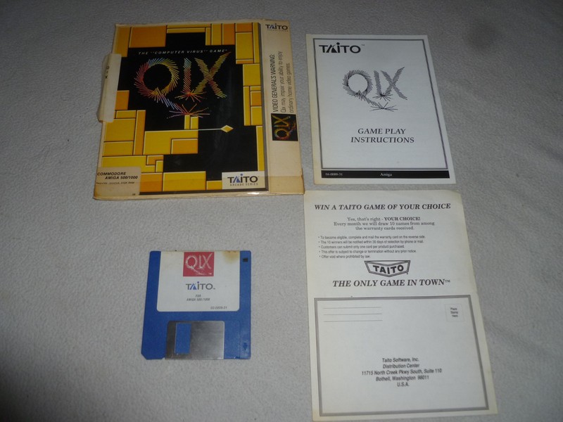 VINTAGE COMMODORE AMIGA COMPUTER VIRUS GAME QIX MANUAL 500 1000 2000 TAITO 1989