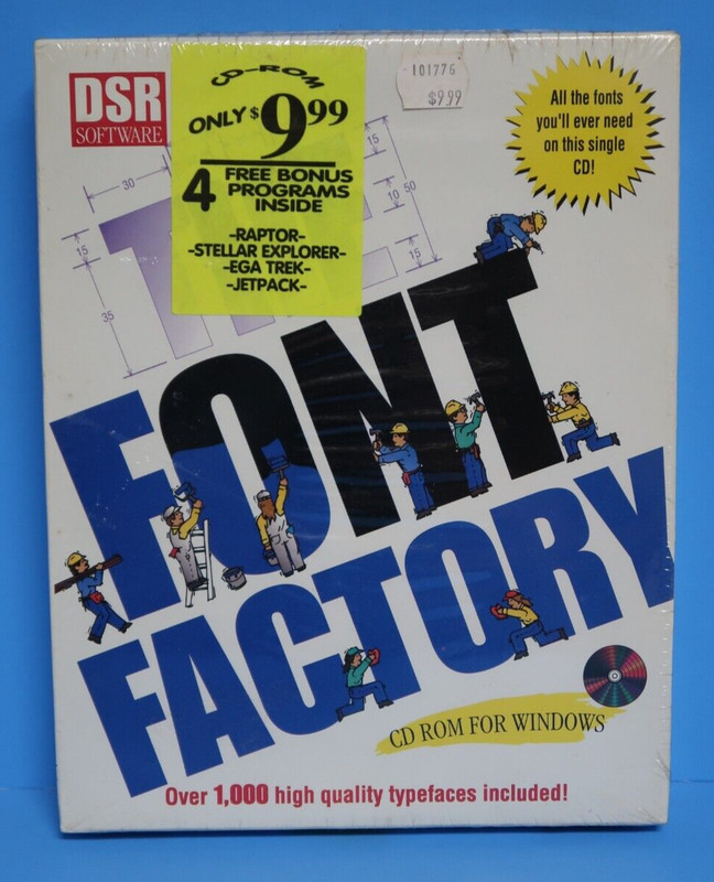 The Font Factory DSR Windows CD-Rom PC Vintage Computer Program Software