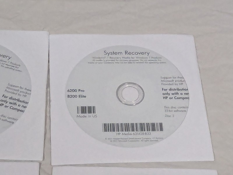 HP Windows 7 Pro 32-bit System Recovery Discs, Elite 8200 Pro 6200, No Key gallery