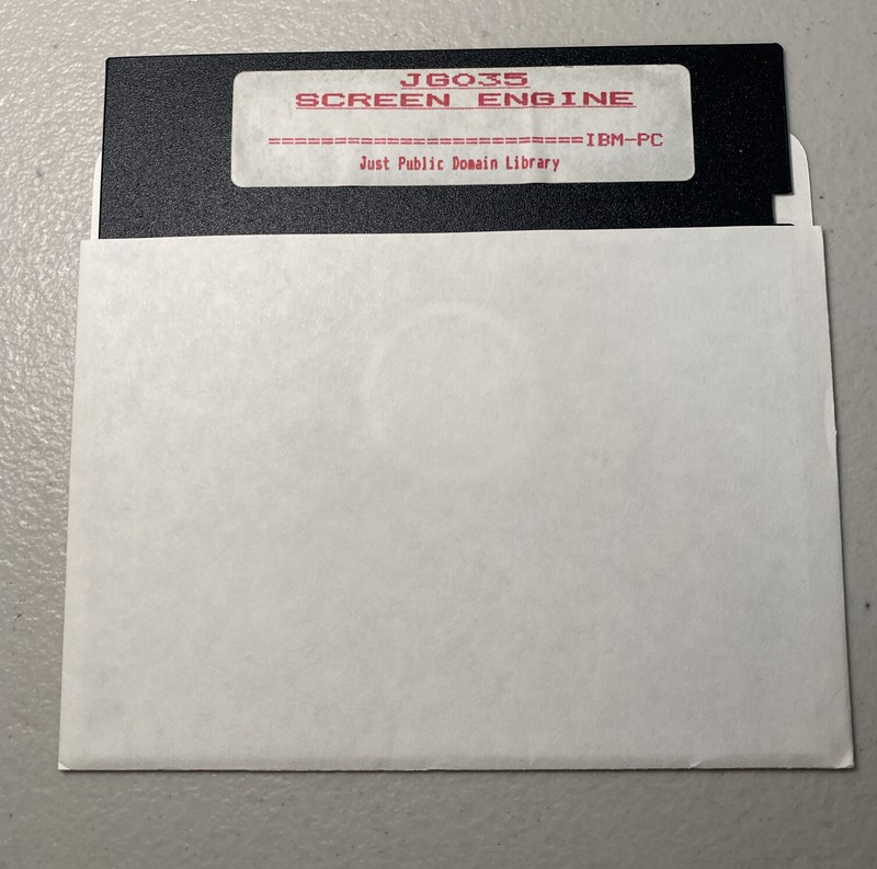 IBM-PC JG036 Screen Engine Just Public Domain Library 5.25”