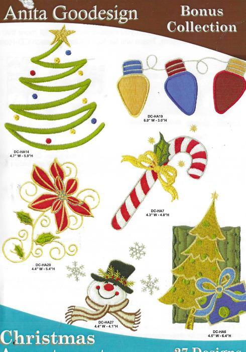Anita Goodesign Collection Christmas Assortment PC CD embroidering design SEALED