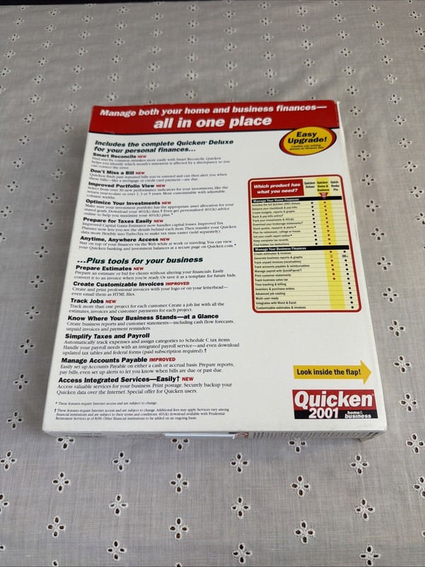 Quicken 2001 Home and Business NEW SEALED gallery