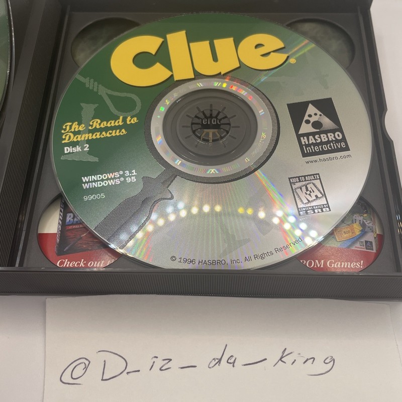 CLUE PC Game 1996 CD-ROM (Windows 3.1,Windows 95) Hasbro Interactive 3 Disc gallery