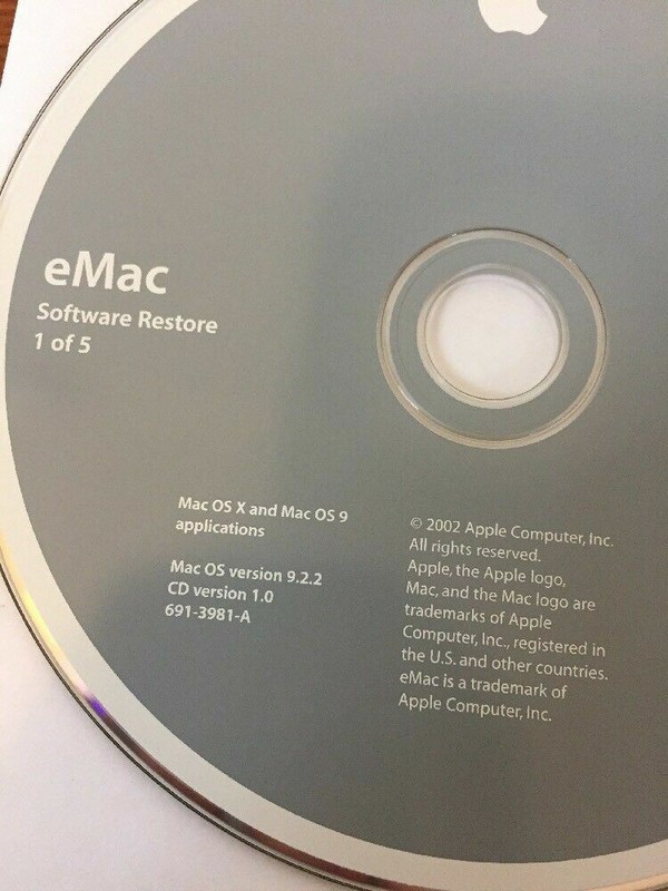 2002 eMac Mac OS X 9 9.2.2 Applications Macintosh Software Restore Install Discs gallery