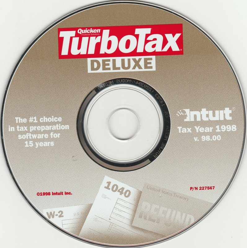 Quicken TurboTax Deluxe / State ~ Tax Year 1998 for Windows ~ CD-ROM
