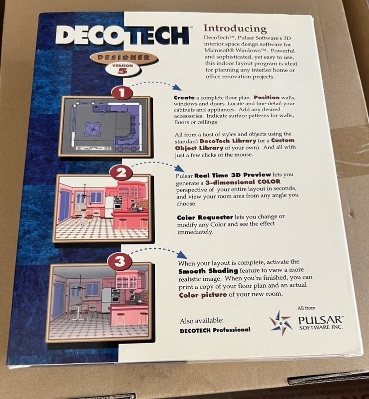 VTG 1997 DecoTech Designer 5 3D Interior Design Software New In Sealed Box gallery