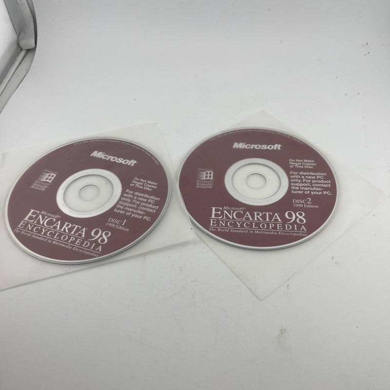 Microsoft Encarta 98 Encyclopedia CD Windows 98 RARE VINTAGE COLLECTOR’S ITEM