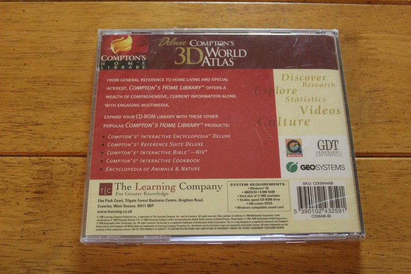 Compton's 3D World Atlas PC CD-ROM The Learning Company Win 95 Geography NEW gallery