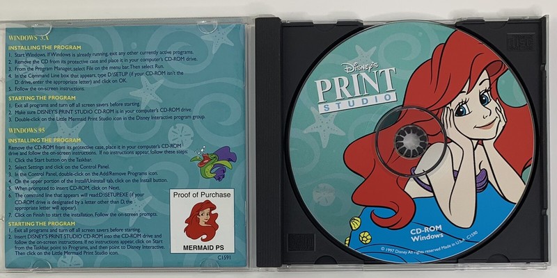 The Little Mermaid Disney Print Studio Software PC CD-ROM Windows Complete gallery