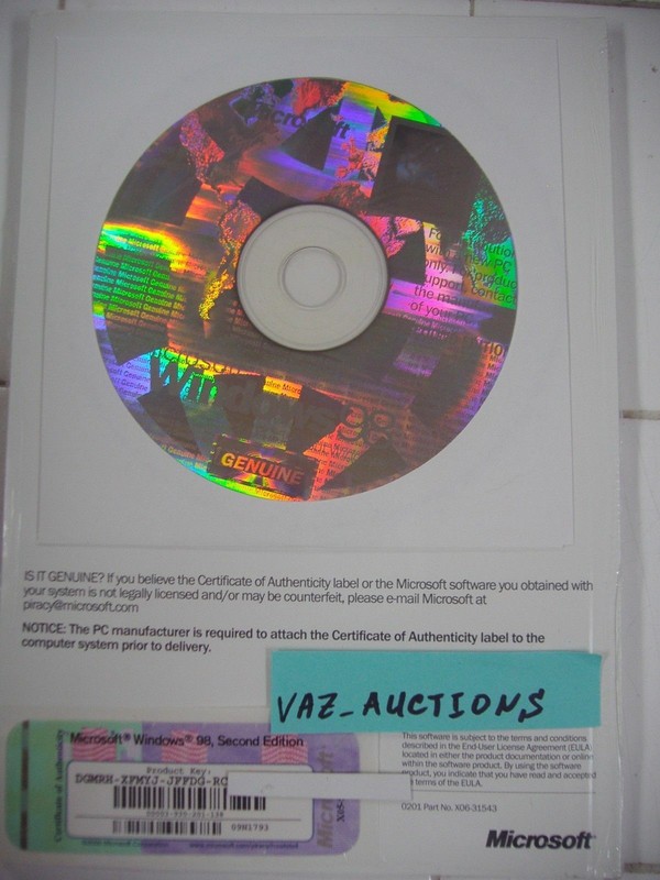 MICROSOFT WINDOWS 98 SECOND EDITION FULL OPERATING SYSTEM WIN 98 SE =NEW= gallery