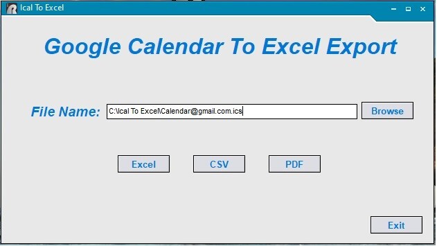 Convert Google Calendar to Excel