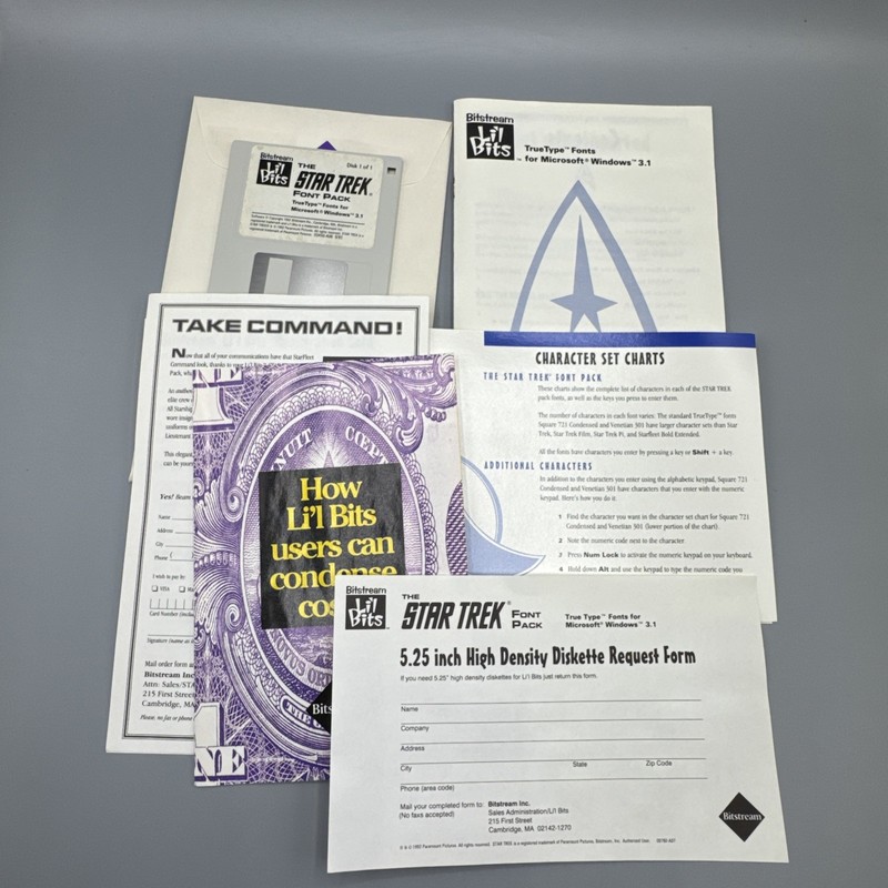 Star Trek Fonts Pack 1992 Old School Mint 4 Classic Windows 3.1 Compatible gallery